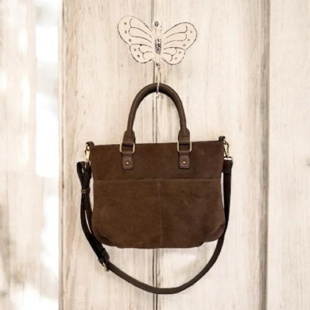 Sole Society Tote Crossbody Suede Animal Print Lining Tote With Crossbody Strap